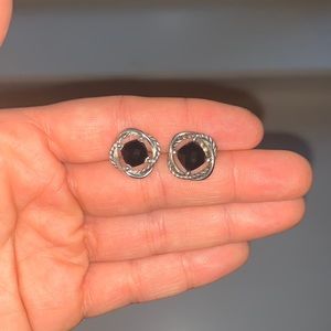David Yurman black onyx infinity stud